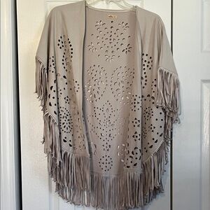 Hollister Light Tan Floral Cut-Out Top